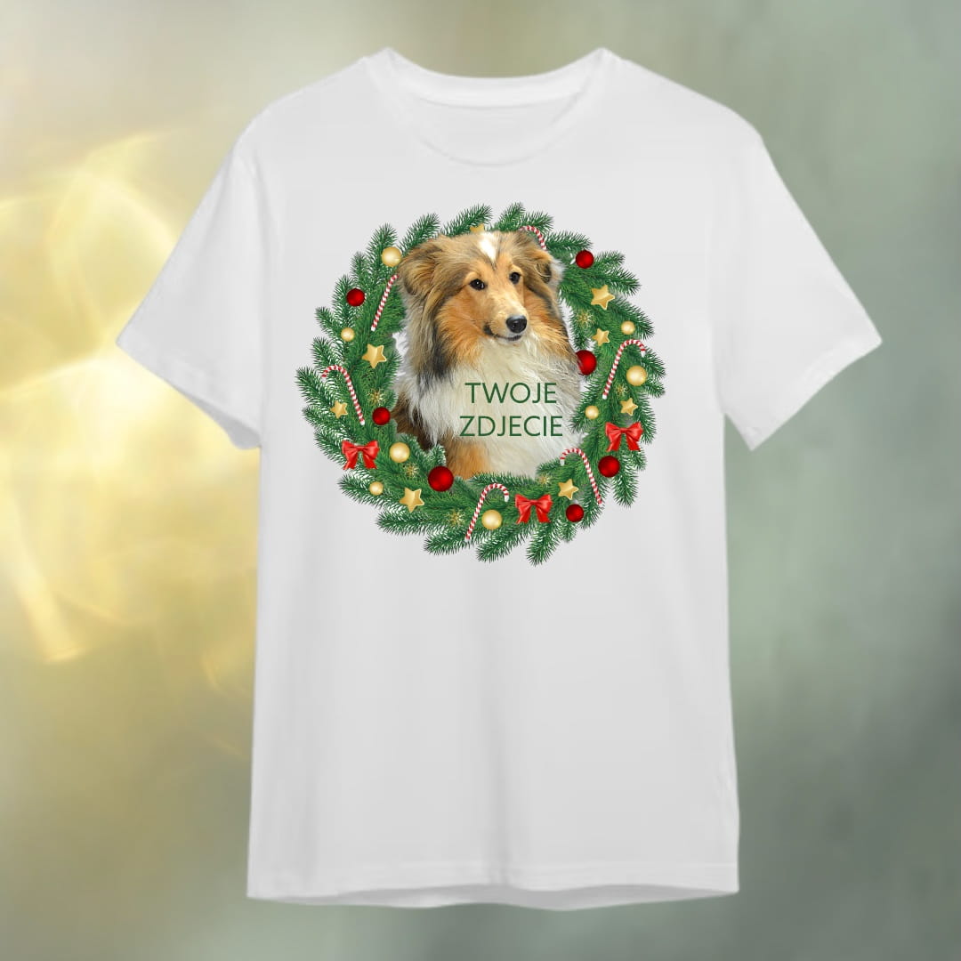 T-shirt z nadrukiem Twój Pupil na koszulce Biały / Czarny / Unisex / Boże Narodzenie 5