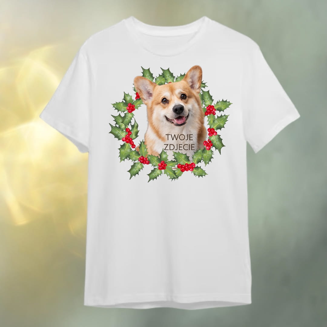T-shirt z nadrukiem Twój Pupil na koszulce Biały / Czarny / Unisex / Boże Narodzenie 4