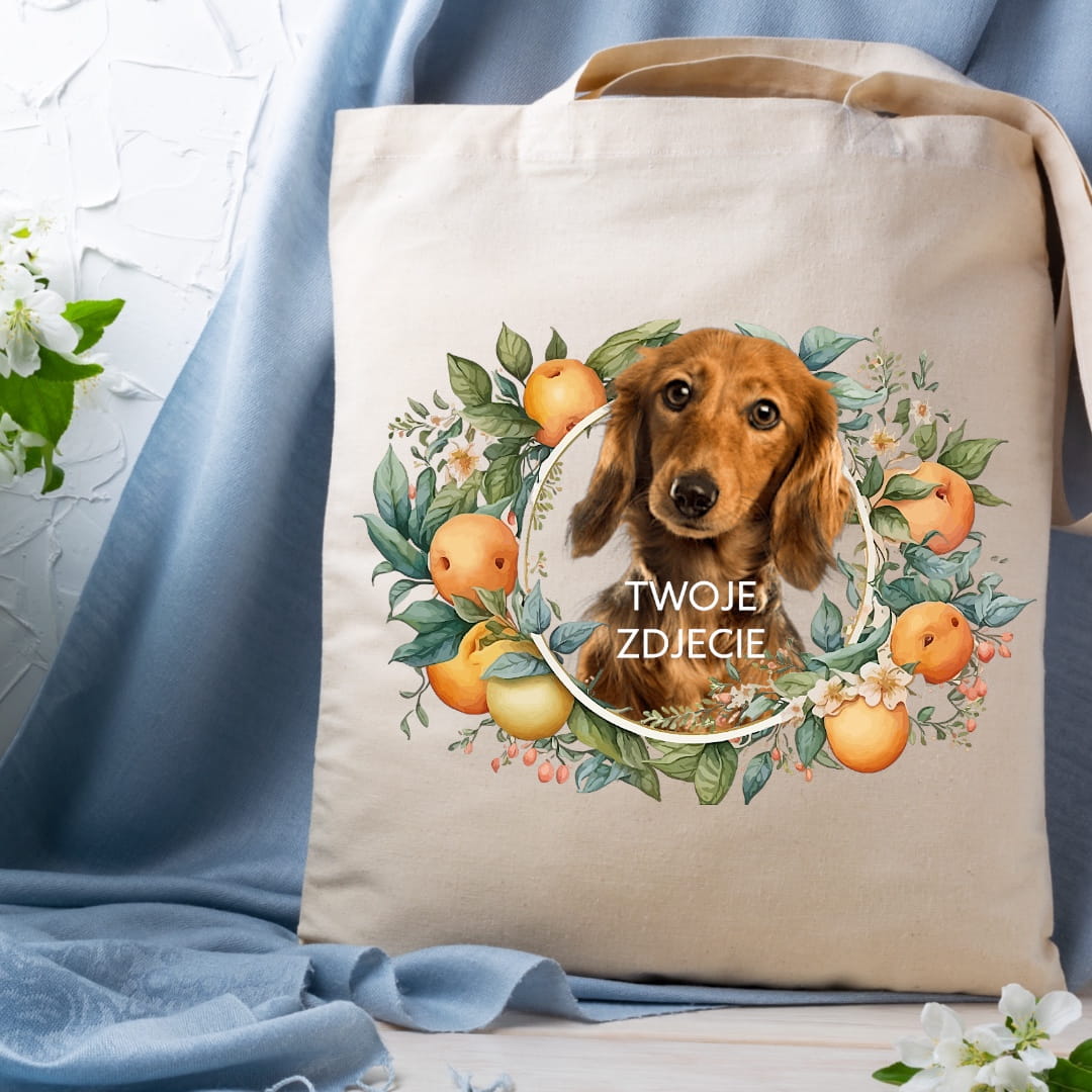 Personalizacja eko Torba ze zdjęciem Twojego Pupila / Pomarańcze