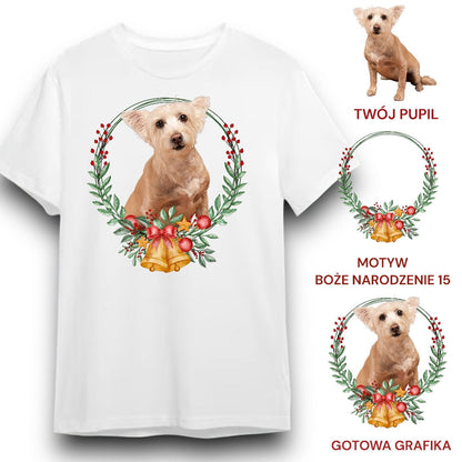 T-shirt z nadrukiem Twój Pupil na koszulce Biały / Czarny / Unisex / Boże Narodzenie 15