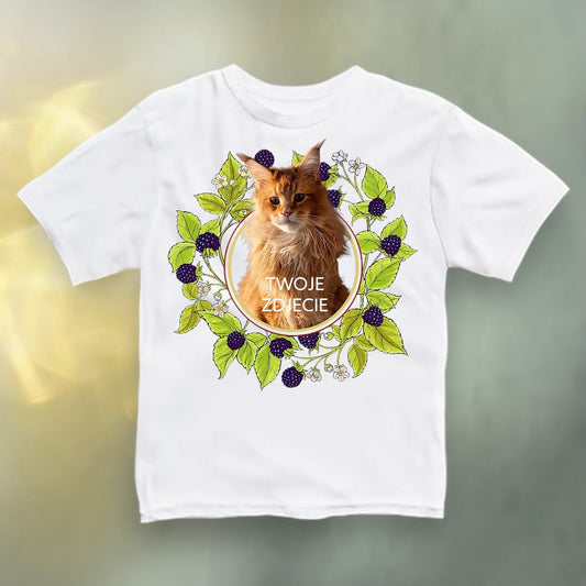 Koszulka z Twoim Pupilem Personalizacja / Biała / Czarna / Dziecięca Unisex / Jeżyny 1