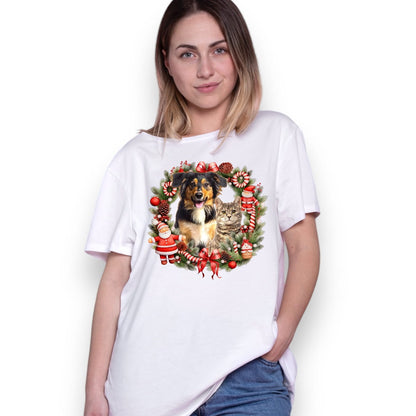 T-shirt z nadrukiem Twój Pupil na koszulce Biały / Czarny / Unisex / Boże Narodzenie 10