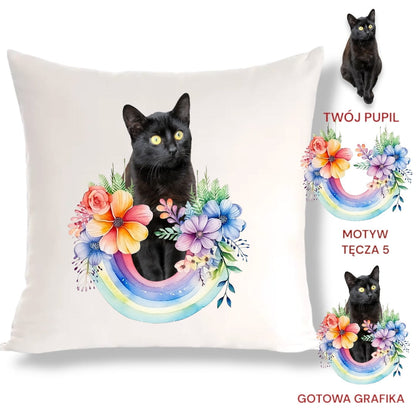 Personalizowany Prezent Poduszka z Twoim Pupilem / Tęcza 5