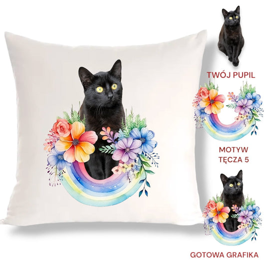 Personalizowany Prezent Poduszka z Twoim Pupilem / Tęcza 5