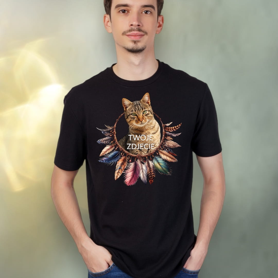 T-shirt z nadrukiem Twój Pupil na koszulce Biały / Czarny / Unisex / Boho