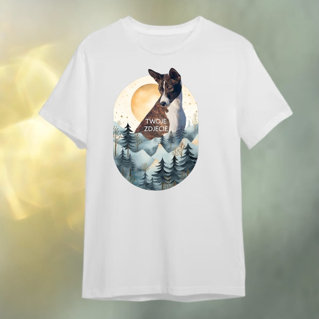 T-shirt z nadrukiem Twój Pupil na koszulce Biały / Czarny / Unisex / Krajobraz 3