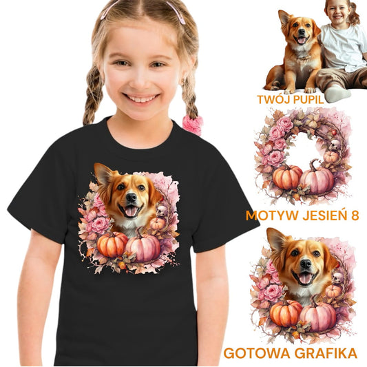 Koszulka z Twoim Pupilem Personalizacja / Biała / Czarna / Dziecięca Unisex / Jesień 8