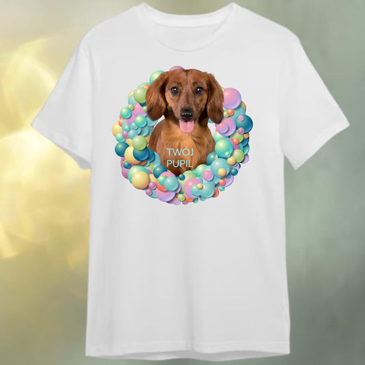 T-shirt z nadrukiem Twój Pupil na koszulce Biały / Czarny / Unisex / Balony 1