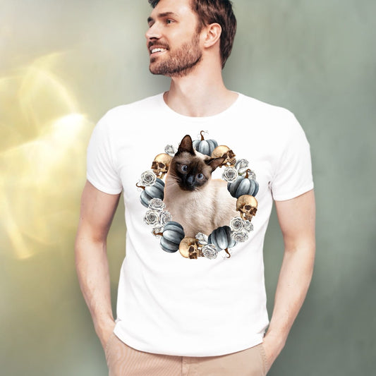 T-shirt z nadrukiem Twój pupil na koszulce Biały / Czarny / Unisex / Halloween 5