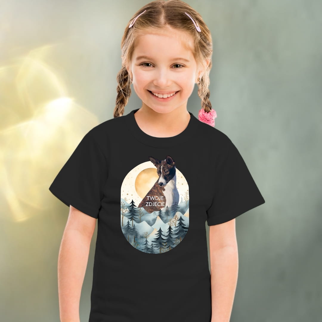 Koszulka z Twoim Pupilem Personalizacja / Biała / Czarna / Dziecięca Unisex / Krajobraz 3