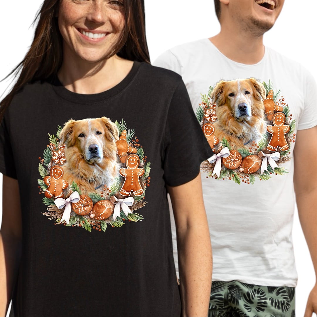 T-shirt z nadrukiem Twój Pupil na koszulce Biały / Czarny / Unisex / Boże Narodzenie 28