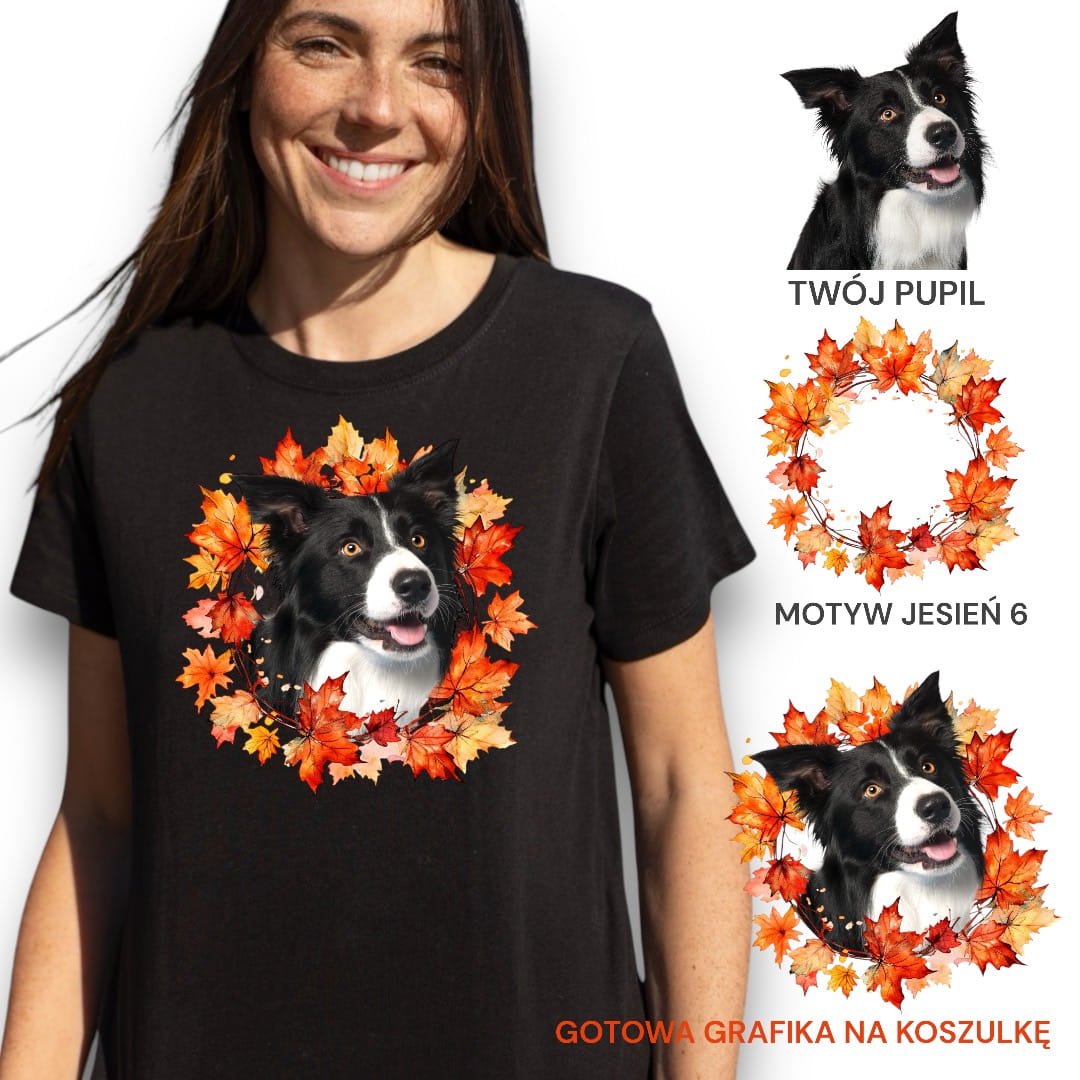 T-shirt z nadrukiem Twój Pupil na koszulce Biały / Czarny / Unisex / Jesień 6