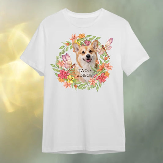 T-shirt z nadrukiem Twój Pupil na koszulce Biały / Czarny / Unisex / Ważki 1