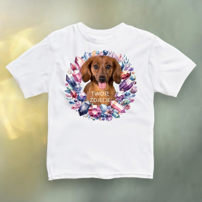 Koszulka z Twoim Pupilem Personalizacja / Biała / Czarna / Dziecięca Unisex / Kryształy 1