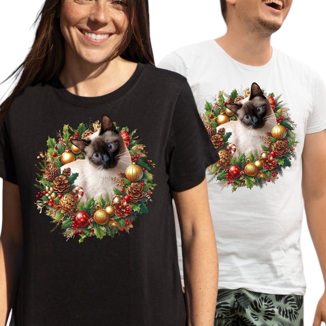 T-shirt z nadrukiem Twój Pupil na koszulce Biały / Czarny / Unisex / Boże Narodzenie 17