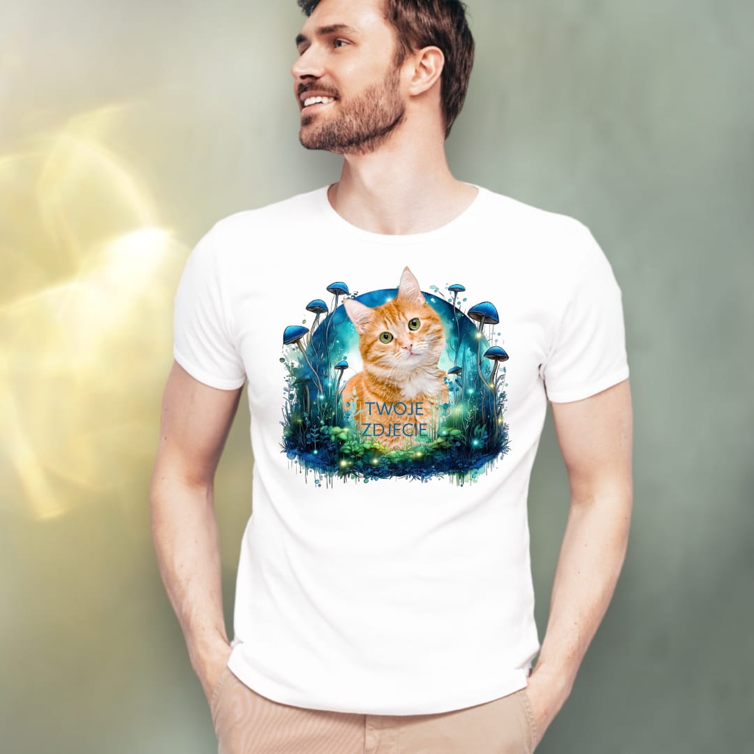T-shirt z nadrukiem Twój Pupil na koszulce Biały / Czarny / Unisex / Magia 1