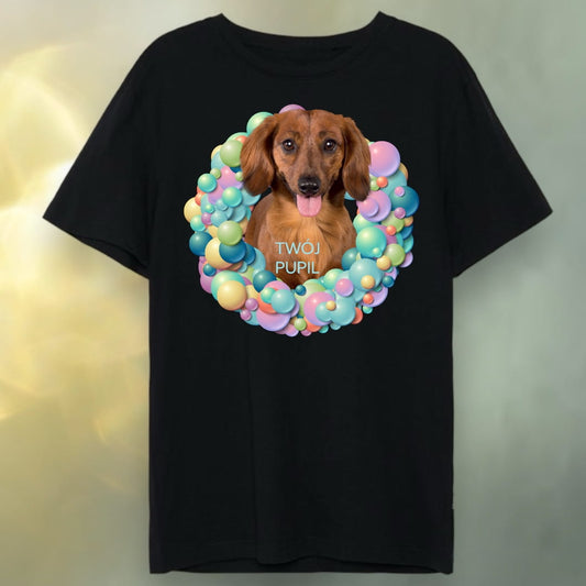 T-shirt z nadrukiem Twój Pupil na koszulce Biały / Czarny / Unisex / Balony 1
