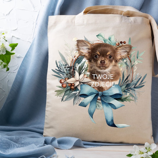 Personalizacja eko Torba ze zdjęciem Twojego Pupila / Boże Narodzenie 2