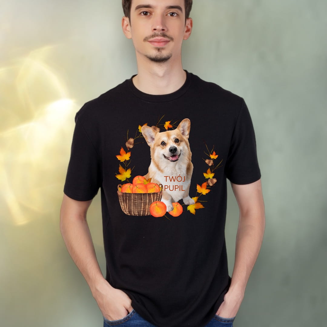 T-shirt z nadrukiem Twój Pupil na koszulce Biały / Czarny / Unisex / Jesień 2