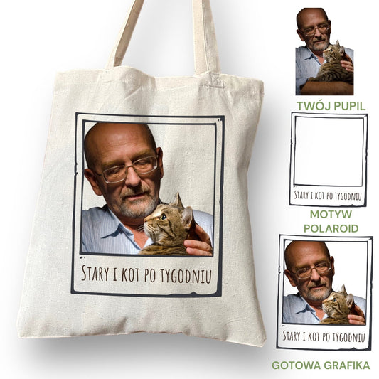 Personalizacja eko Torba ze zdjęciem Twojego Pupila / Polaroid