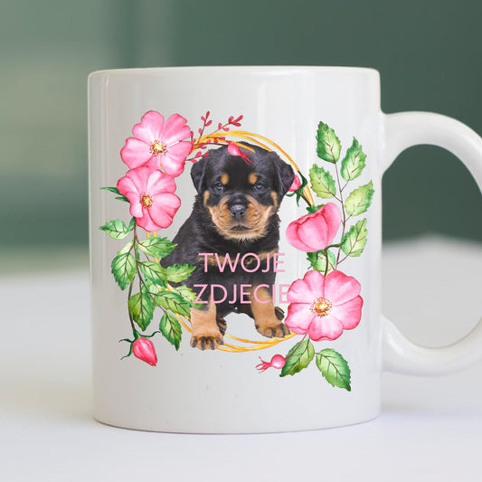 Personalizowany Kubek ze zdjęciem Twojego Pupila / Róża 1