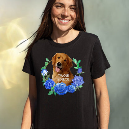 T-shirt z nadrukiem Twój Pupil na koszulce Biały / Czarny / Unisex / Róża 4