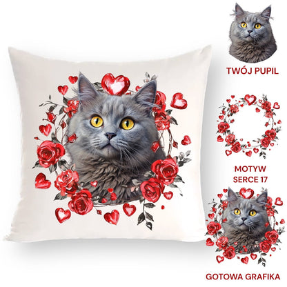 Personalizowany Prezent Poduszka z Twoim Pupilem / Serce 17
