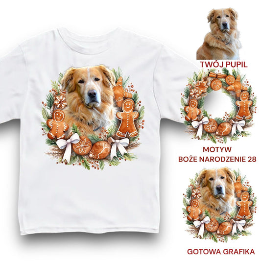 Koszulka z Twoim Pupilem Personalizacja / Biała / Czarna / Dziecięca Unisex / Boże Narodzenie 28