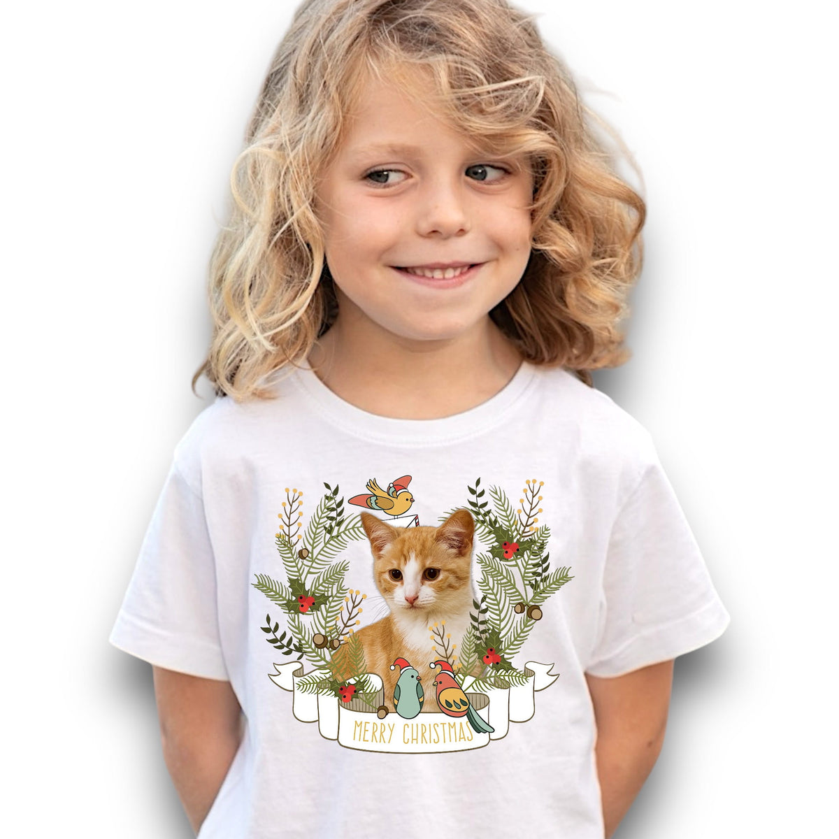 Koszulka z Twoim Pupilem Personalizacja / Biała / Czarna / Dziecięca Unisex / Boże Narodzenie 23
