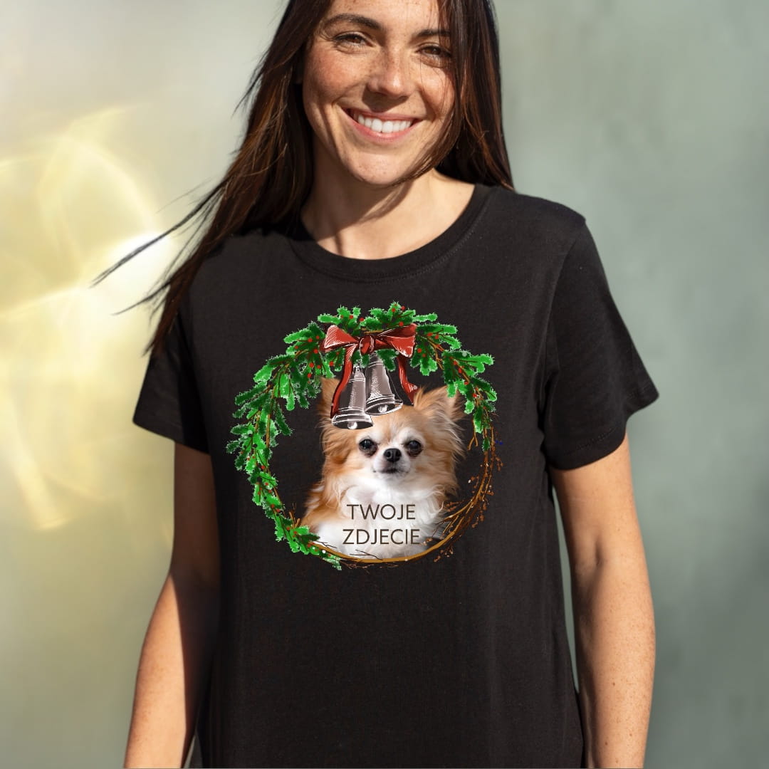 T-shirt z nadrukiem Twój Pupil na koszulce Biały / Czarny / Unisex / Boże Narodzenie 6