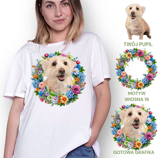T-shirt z nadrukiem Twój Pupil na koszulce Biały / Czarny / Unisex / Wiosna 19