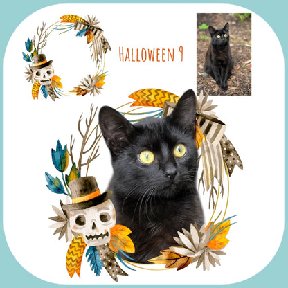 T-shirt z nadrukiem Twój pupil na koszulce Biały / Czarny / Unisex / Halloween 9