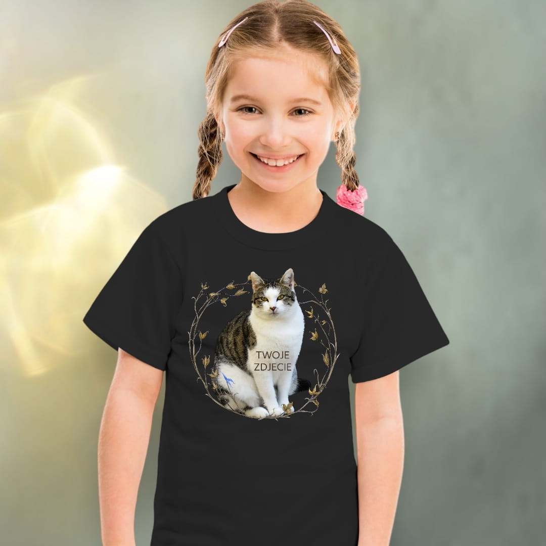 Koszulka z Twoim Pupilem Personalizacja / Biała / Czarna / Dziecięca Unisex / Badyle 1