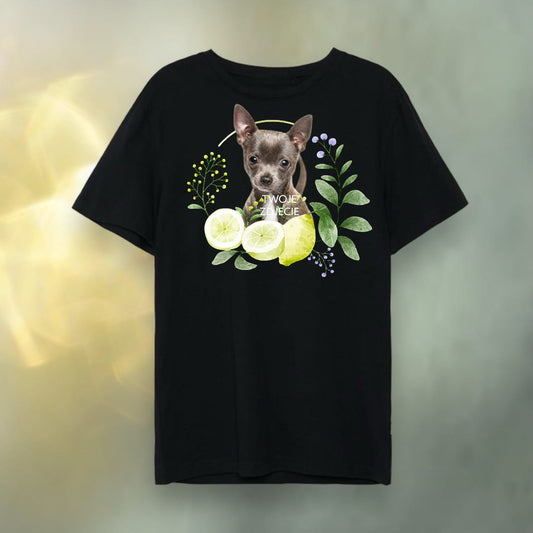 T-shirt z nadrukiem Twój Pupil na koszulce Biały / Czarny / Unisex / Cytryny 2