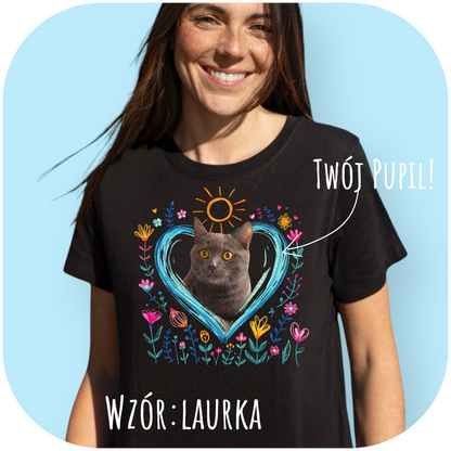 T-shirt z nadrukiem Twój Pupil na koszulce Biały / Czarny / Unisex / Laurka