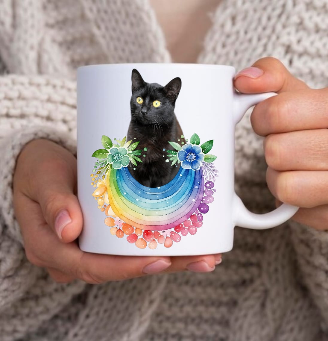Personalizowany Kubek ze zdjęciem Twojego Pupila / Tęcza 6