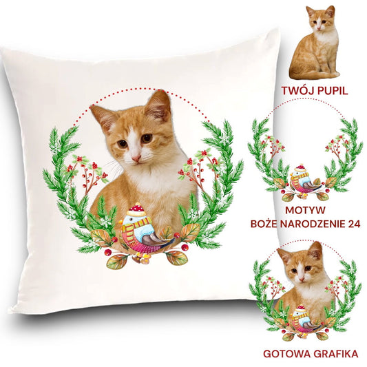Personalizowany Prezent Poduszka z Twoim Pupilem / Boże Narodzenie 24