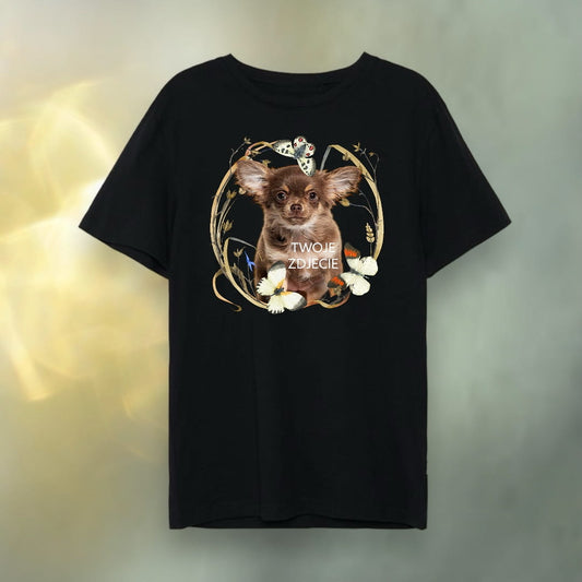 T-shirt z nadrukiem Twój Pupil na koszulce Biały / Czarny / Unisex / Motyle 1