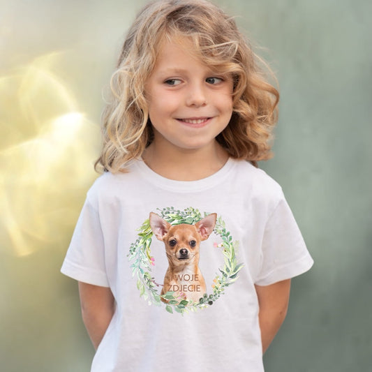 Koszulka z Twoim Pupilem Personalizacja / Biała / Czarna / Dziecięca Unisex / Wiosna 11