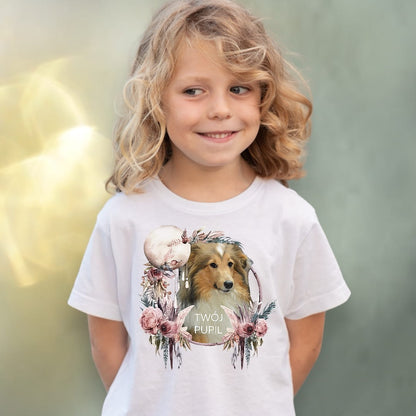 Koszulka z Twoim Pupilem Personalizacja / Biała / Czarna / Dziecięca Unisex / Boho 2