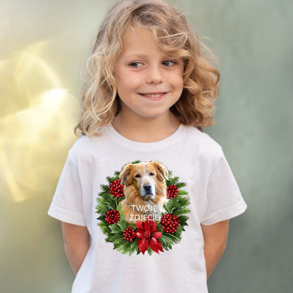 Koszulka z Twoim Pupilem Personalizacja / Biała / Czarna / Dziecięca Unisex / Boże Narodzenie 1