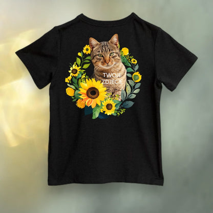 Koszulka z Twoim Pupilem Personalizacja / Biała / Czarna / Dziecięca Unisex / Słoneczniki 1