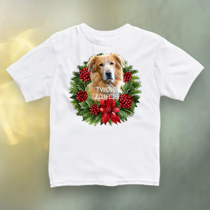 Koszulka z Twoim Pupilem Personalizacja / Biała / Czarna / Dziecięca Unisex / Boże Narodzenie 1