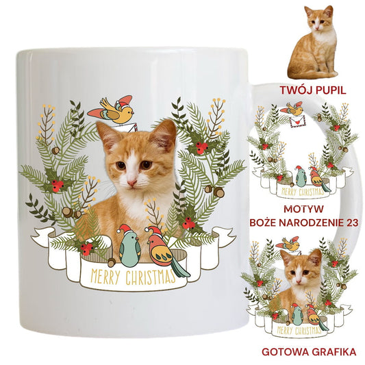 Personalizowany Kubek ze zdjęciem Twojego Pupila / Boże Narodzenie 23