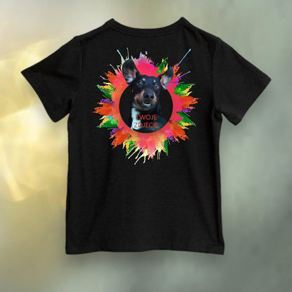 Koszulka z Twoim Pupilem Personalizacja / Biała / Czarna / Dziecięca Unisex / Plama 1