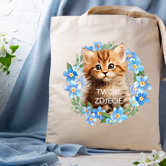 Personalizacja eko Torba ze zdjęciem Twojego Pupila / Niezapominajka 1