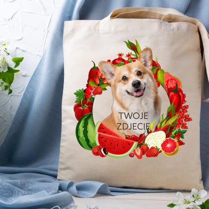 Personalizacja eko Torba ze zdjęciem Twojego Pupila / Owoce 2
