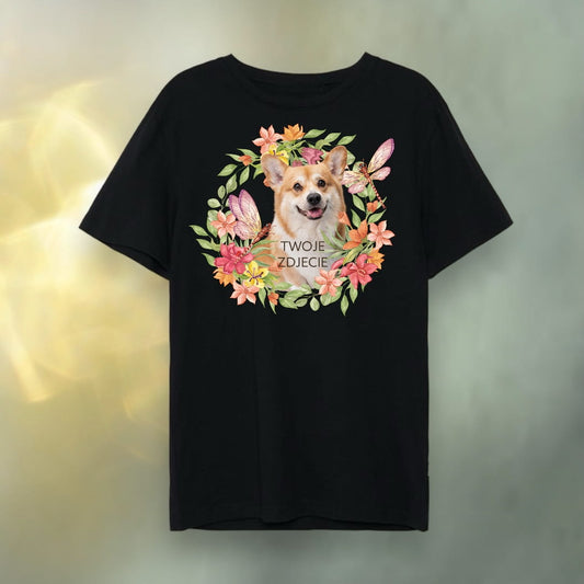 T-shirt z nadrukiem Twój Pupil na koszulce Biały / Czarny / Unisex / Ważki 1