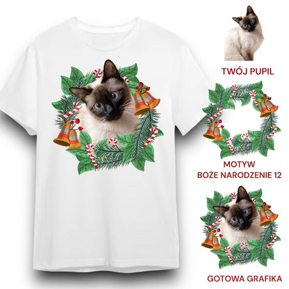 T-shirt z nadrukiem Twój Pupil na koszulce Biały / Czarny / Unisex / Boże Narodzenie 12