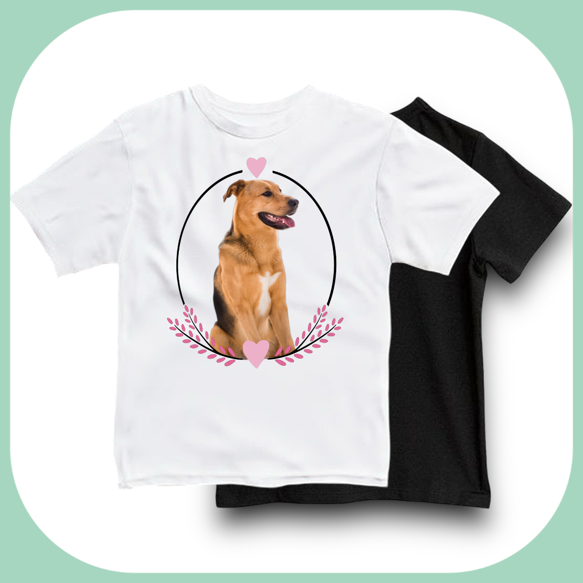 T-shirt z nadrukiem Twój Pupil na koszulce Biały / Czarny / Unisex / Serce 22
